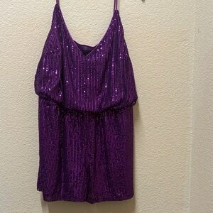 Purple Sequin Jumpsuit